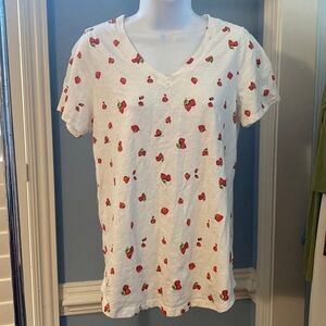 OLD NAVY 100% Cotton T-shirt, Strawberries! Size Small Tall